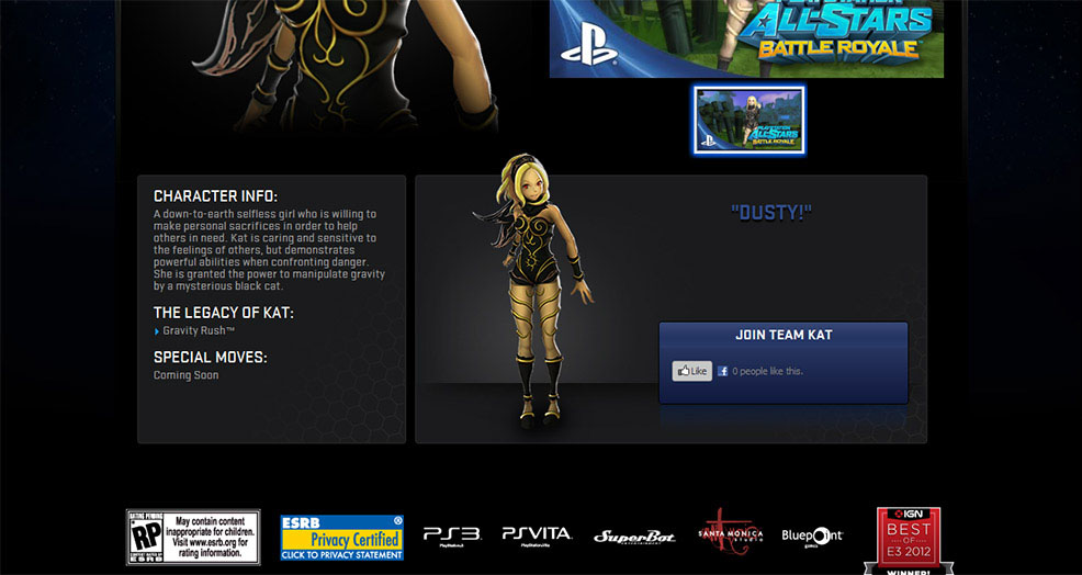 Gravity Rush, PlayStation All Stars: Battle Royale
