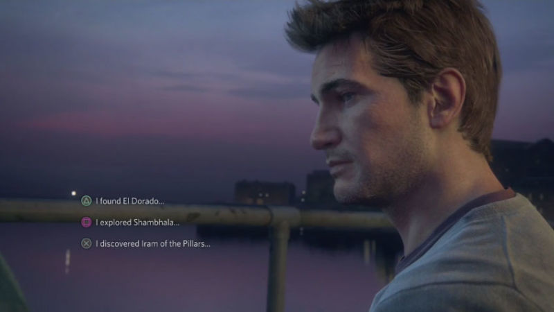 dialogue options Uncharted 4