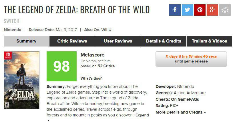 the legend of zelda, The Legend of Zelda: Breath of the Wild, شرکت نینتندو (Nintendo), کنسول نینتندو سوییچ (Nintendo Switch)