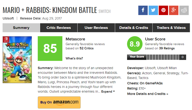 Mario + Rabbids Kingdom Battle, شرکت نینتندو (Nintendo), شرکت یوبی سافت (Ubisoft), کنسول نینتندو سوییچ (Nintendo Switch)