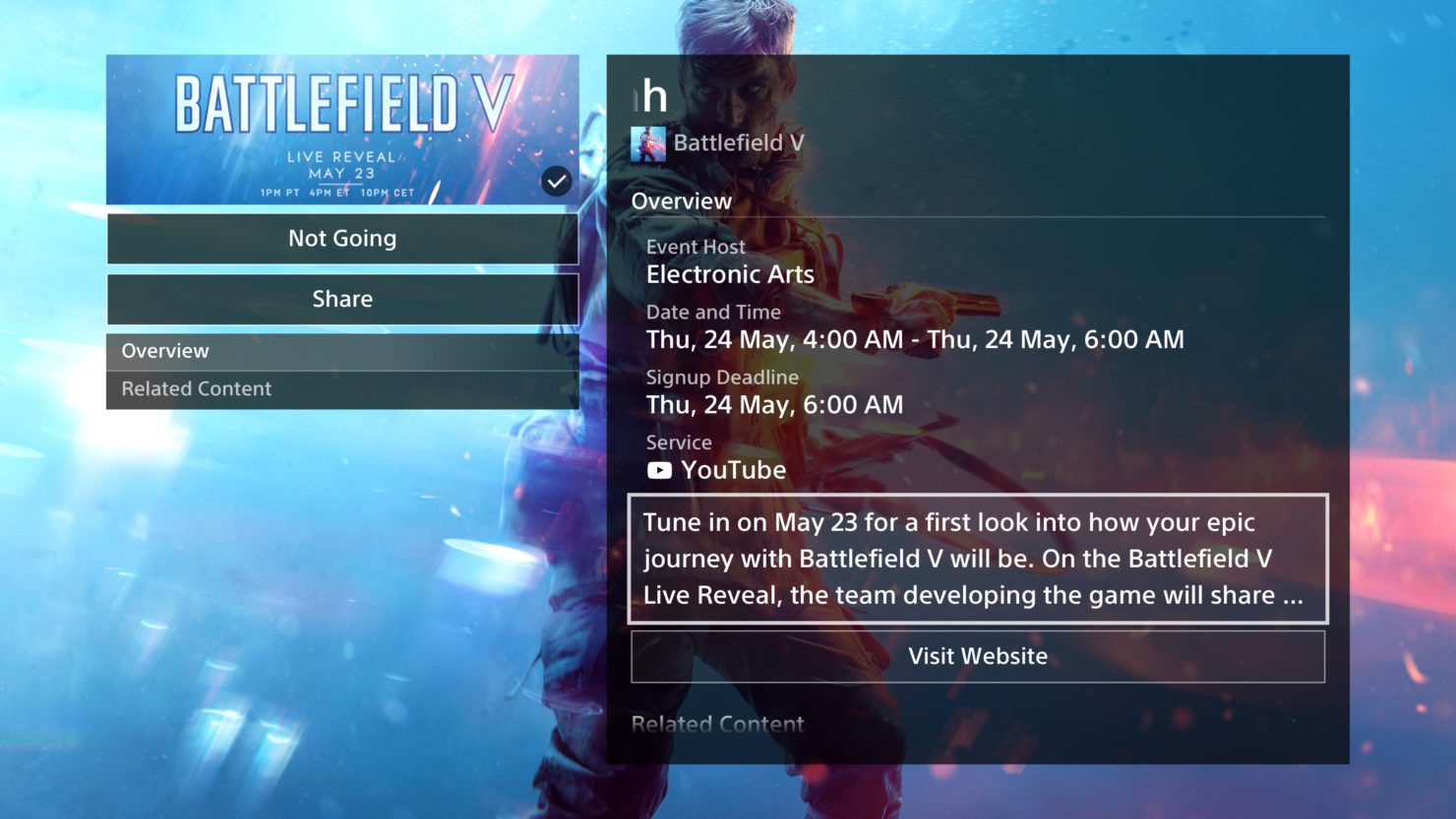 DICE, بازی Battlefield V, شرکت الکترونیک آرتس (Electronic Arts), کنسول Xbox One
