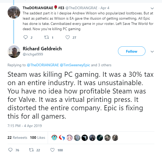 اپیک گیمز استور (Epic Games Store), پی سی گیمینگ (PC Gaming), شرکت والو (Valve), فروشگاه استیم (Steam)