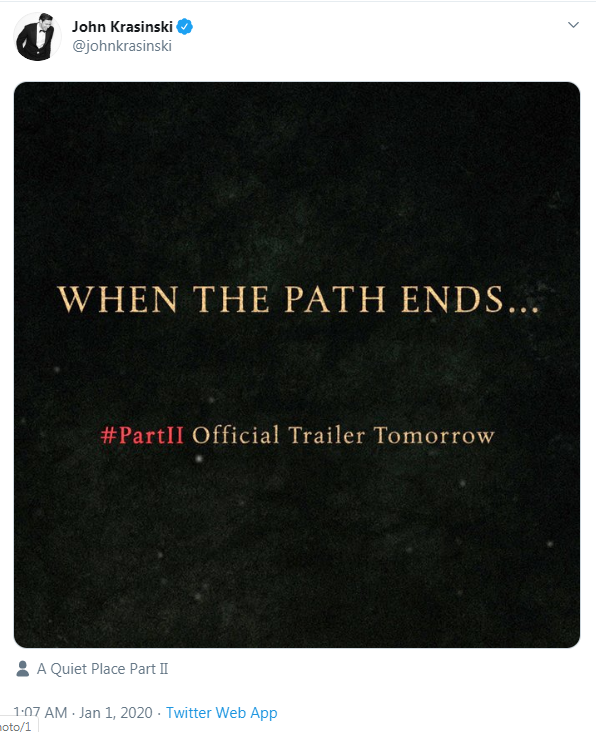 توییت انتشار تریلر فیلم A Quiet Place Part II