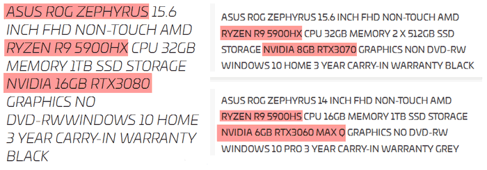 پردازنده‌های موبایل GeForce RTX 30 